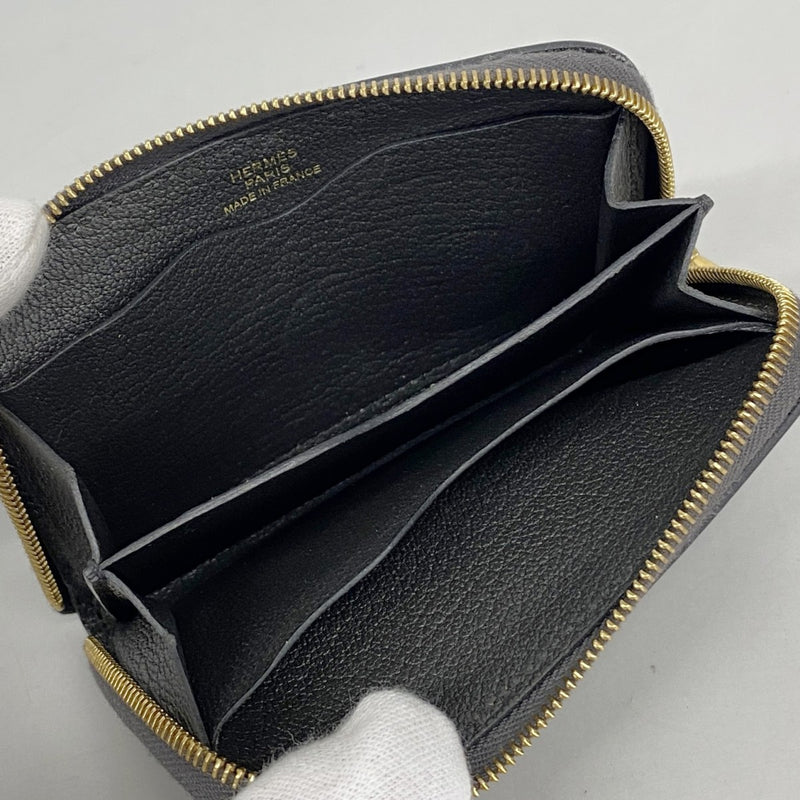 【6fd5922】エルメス コインケース ジップアンゴーコンパクト エバーカラー グリミスティ ゴールド金具 B刻印【中古】レディース
