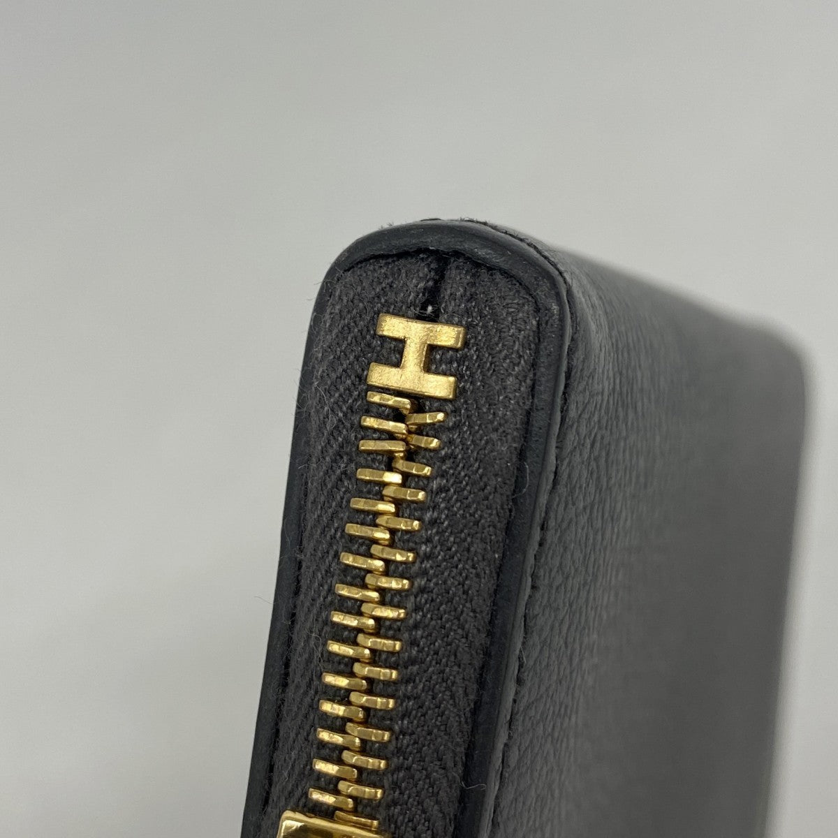 【6fd5922】エルメス コインケース ジップアンゴーコンパクト エバーカラー グリミスティ ゴールド金具 B刻印【中古】レディース