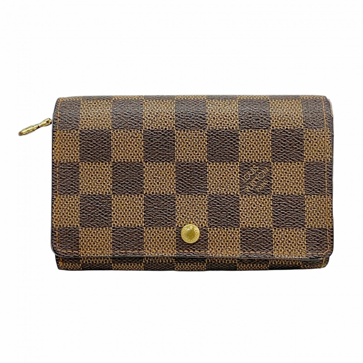 【6fd5925】ルイヴィトン 財布 ダミエ ポルトフォイユトレゾール N61736 エベヌ【中古】レディース