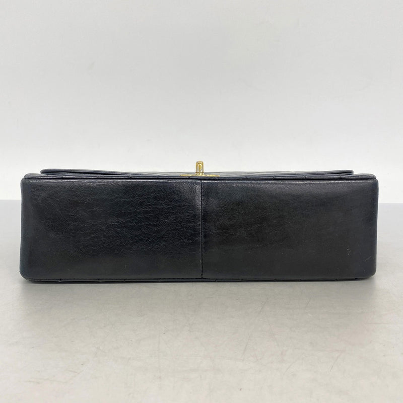 【6fd5927】シャネル ショルダーバッグ ダイアナ チェーンショルダー ラムスキン ブラック ゴールド金具【中古】レディース