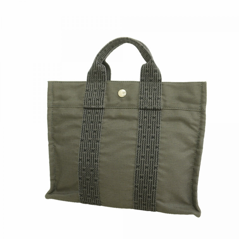 【6fd5939】エルメス ハンドバッグ エールラインPM キャンバス グレー シルバー金具【中古】メンズ レディース ユニセックス