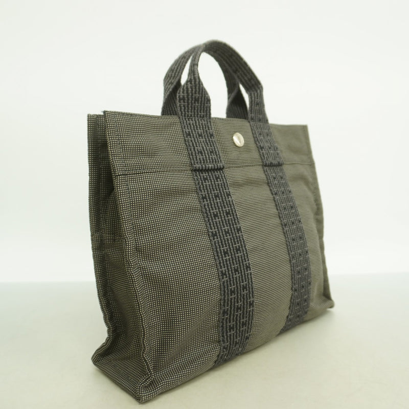 【6fd5939】エルメス ハンドバッグ エールラインPM キャンバス グレー シルバー金具【中古】メンズ レディース ユニセックス