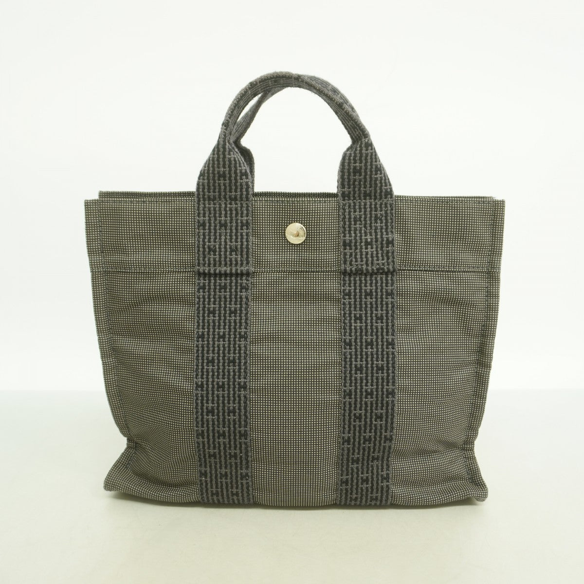 【6fd5939】エルメス ハンドバッグ エールラインPM キャンバス グレー シルバー金具【中古】メンズ レディース ユニセックス