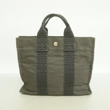 【6fd5939】エルメス ハンドバッグ エールラインPM キャンバス グレー シルバー金具【中古】メンズ レディース ユニセックス