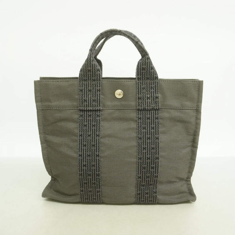 【6fd5939】エルメス ハンドバッグ エールラインPM キャンバス グレー シルバー金具【中古】メンズ レディース ユニセックス