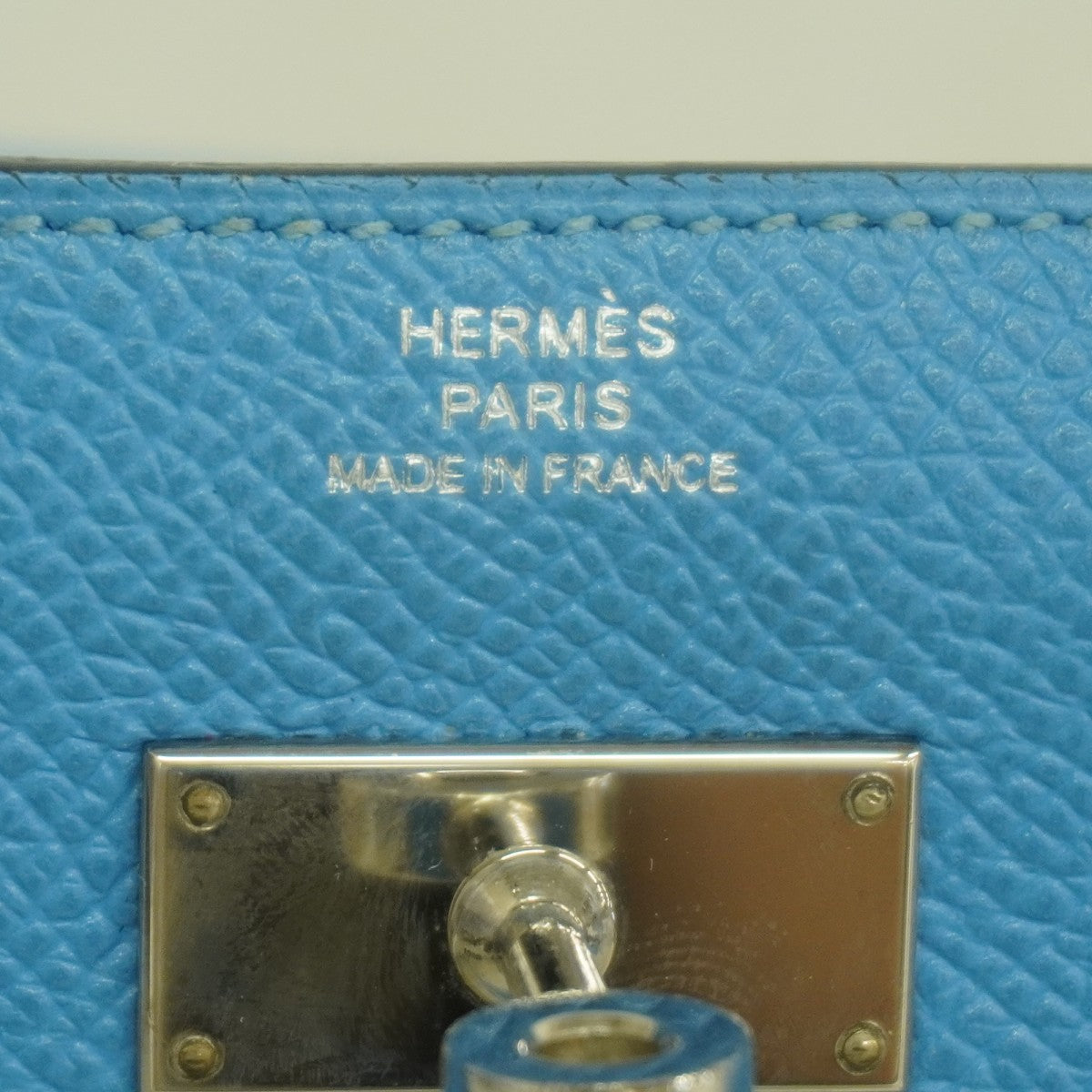 【6fd5940】エルメス 長財布 ケリーウォレット ヴォーエプソン アズール シルバー金具 T刻印【中古】メンズ レディース ユニセックス