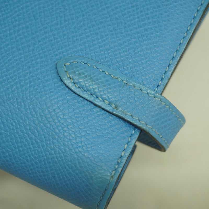 【6fd5940】エルメス 長財布 ケリーウォレット ヴォーエプソン アズール シルバー金具 T刻印【中古】メンズ レディース ユニセックス