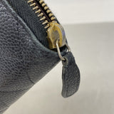 【6fd5952】シャネル 長財布 マトラッセ キャビアスキン ブラック シャンパンゴールド金具【中古】レディース