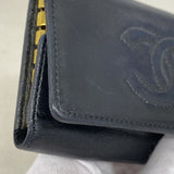 【6fd5953】シャネル キーケース モノグラム ラムスキン ブラック ゴールド金具【中古】レディース