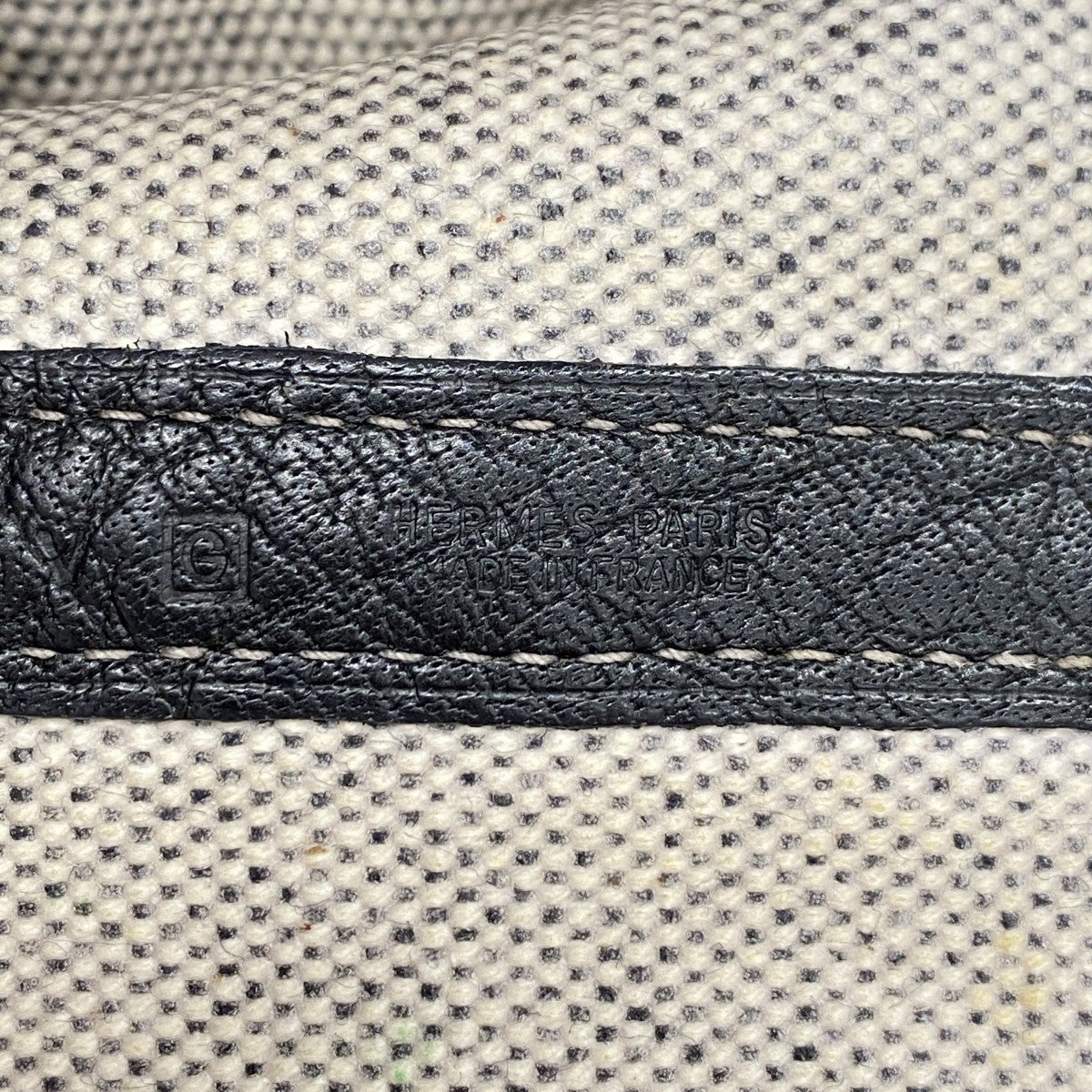 【6fd5983】エルメス トートバッグ ガーデンパーティGM トワルアッシュ ブラック シルバー金具 □G刻印【中古】レディース
