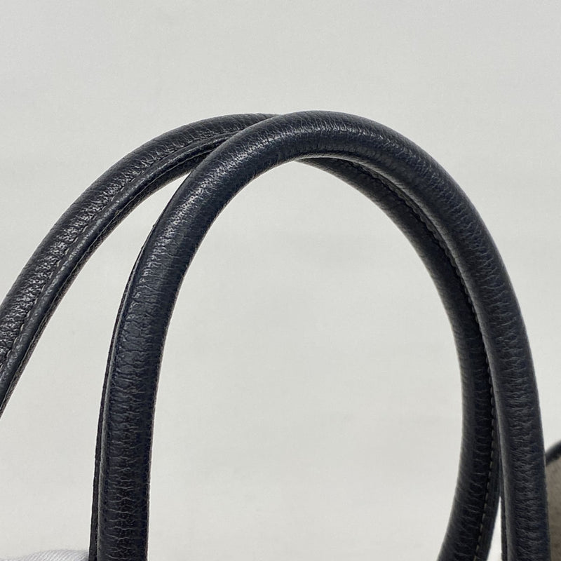 【6fd5983】エルメス トートバッグ ガーデンパーティGM トワルアッシュ ブラック シルバー金具 □G刻印【中古】レディース