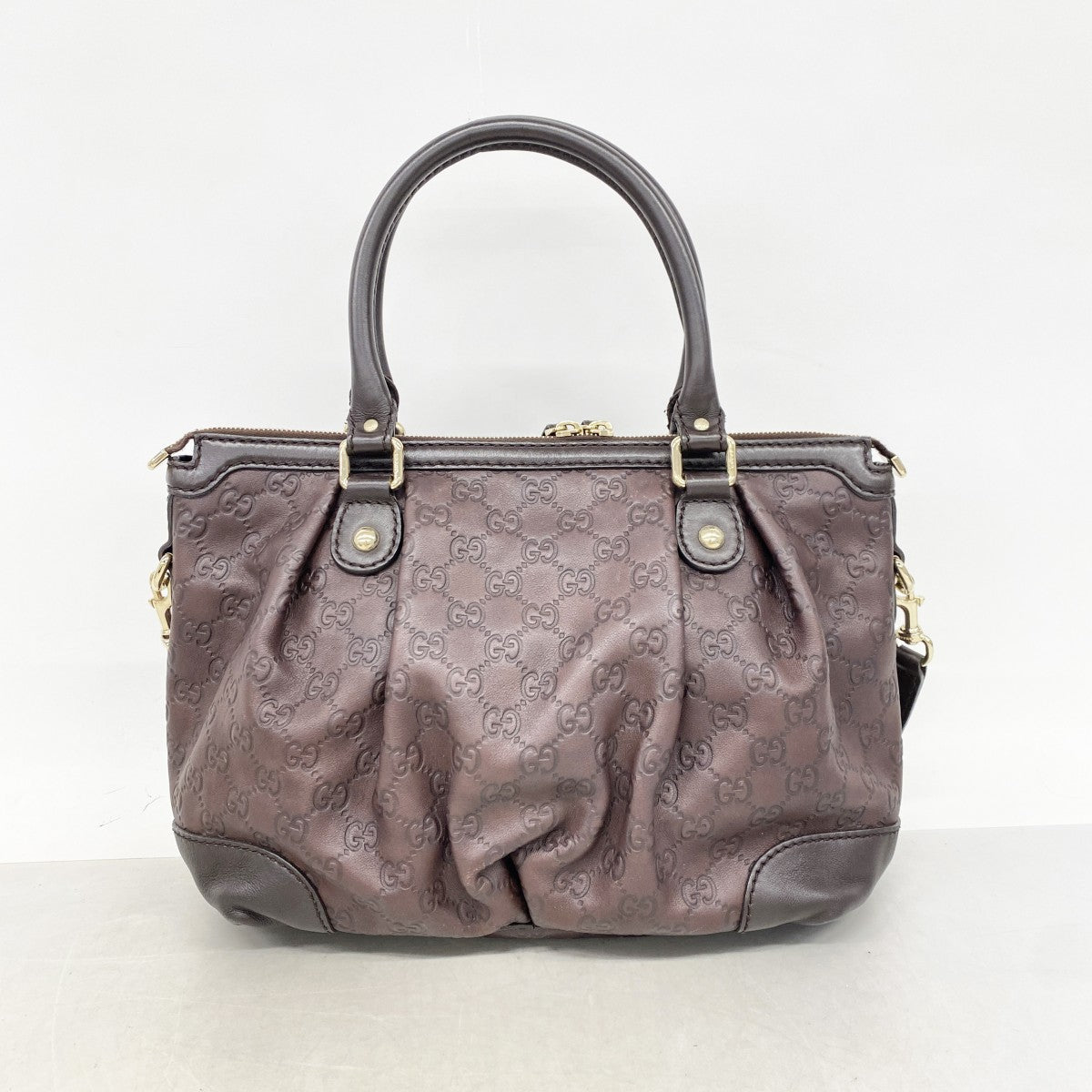【6fd5984】グッチ トートバッグ グッチシマ スーキー 247902 レザー ダークブラウン シャンパンゴールド金具 2wayバッグ【中古】レディース