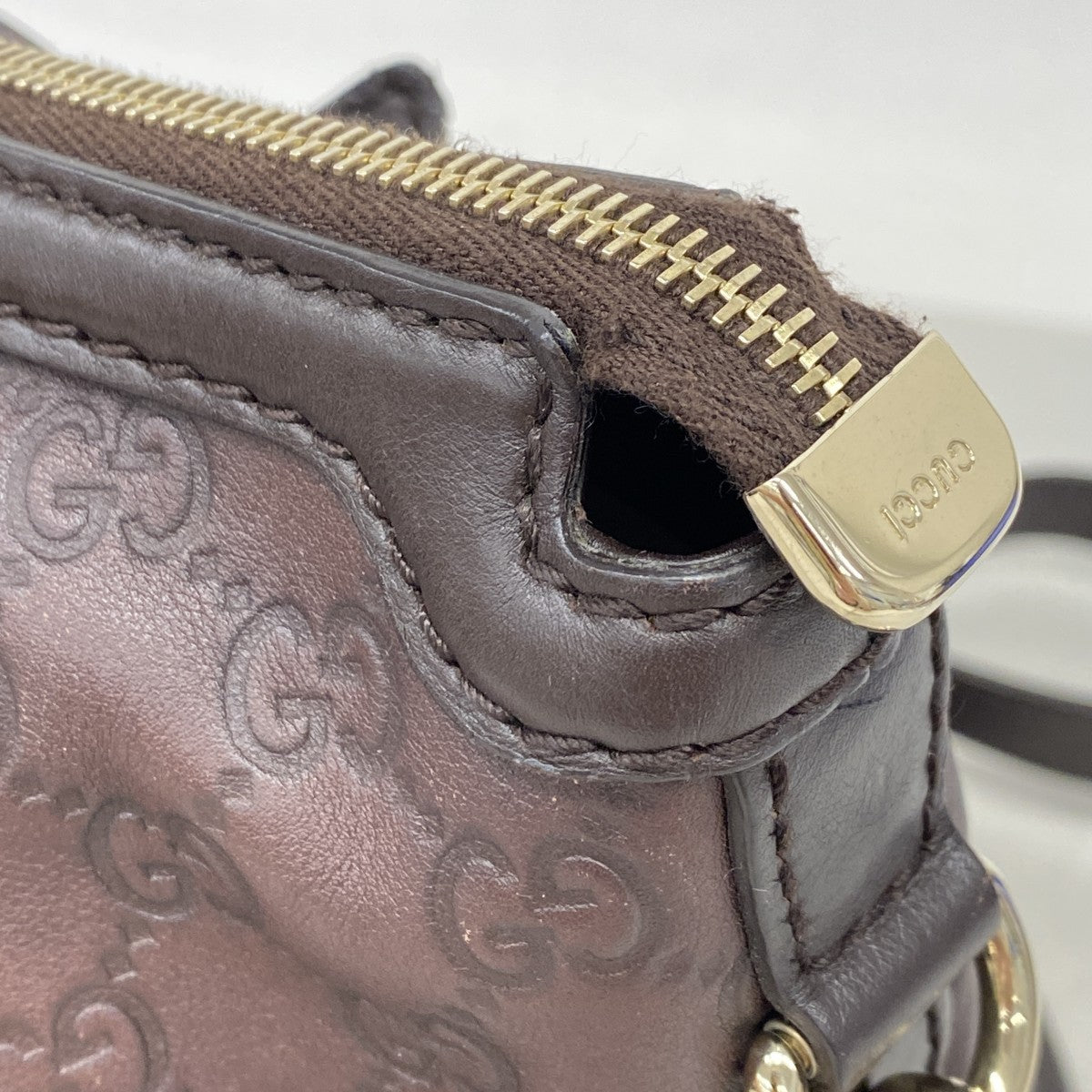 【6fd5984】グッチ トートバッグ グッチシマ スーキー 247902 レザー ダークブラウン シャンパンゴールド金具 2wayバッグ【中古】レディース