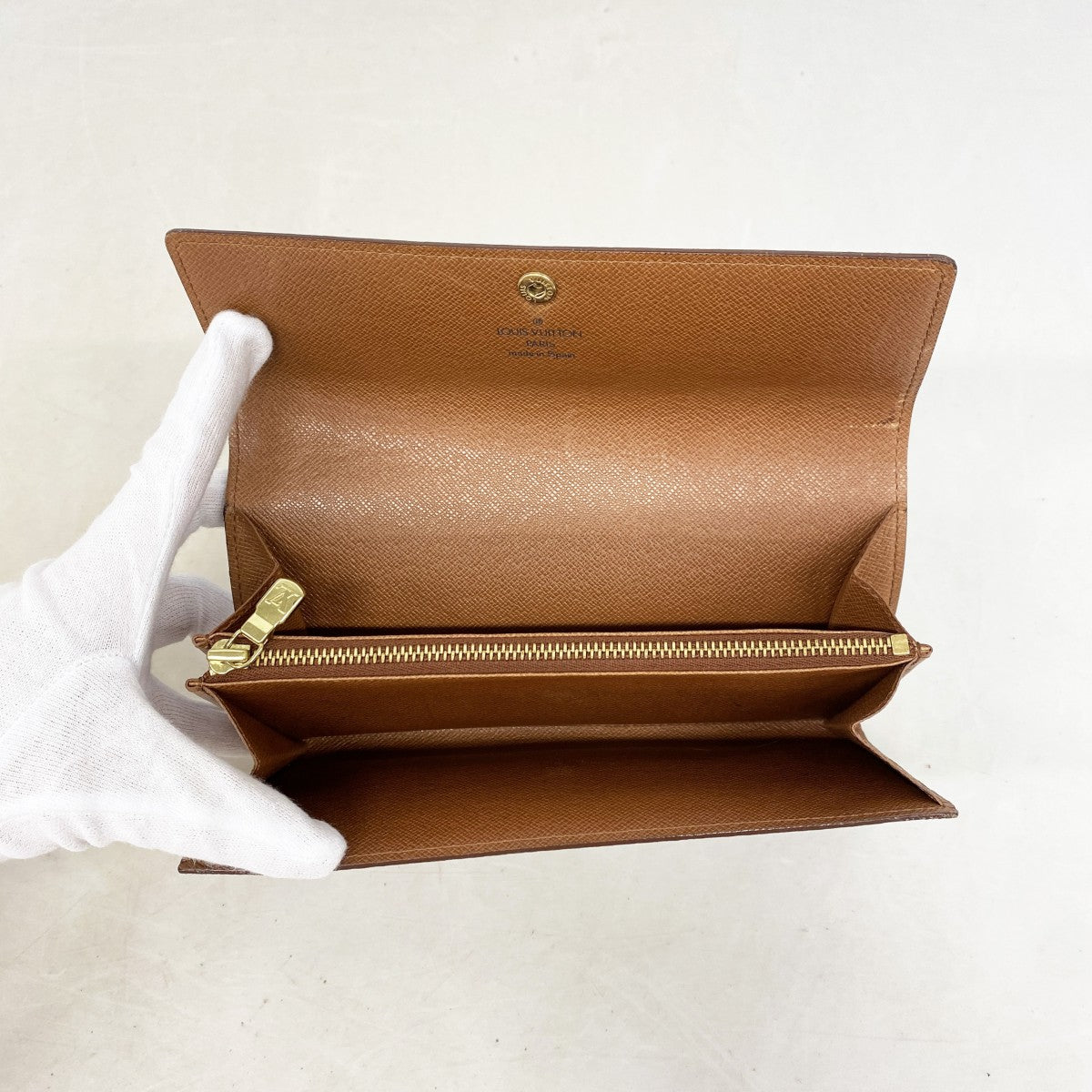 【6fd5995】ルイヴィトン 長財布 モノグラム ポシェットポルトモネクレディ M61725 ブラウン【中古】レディース