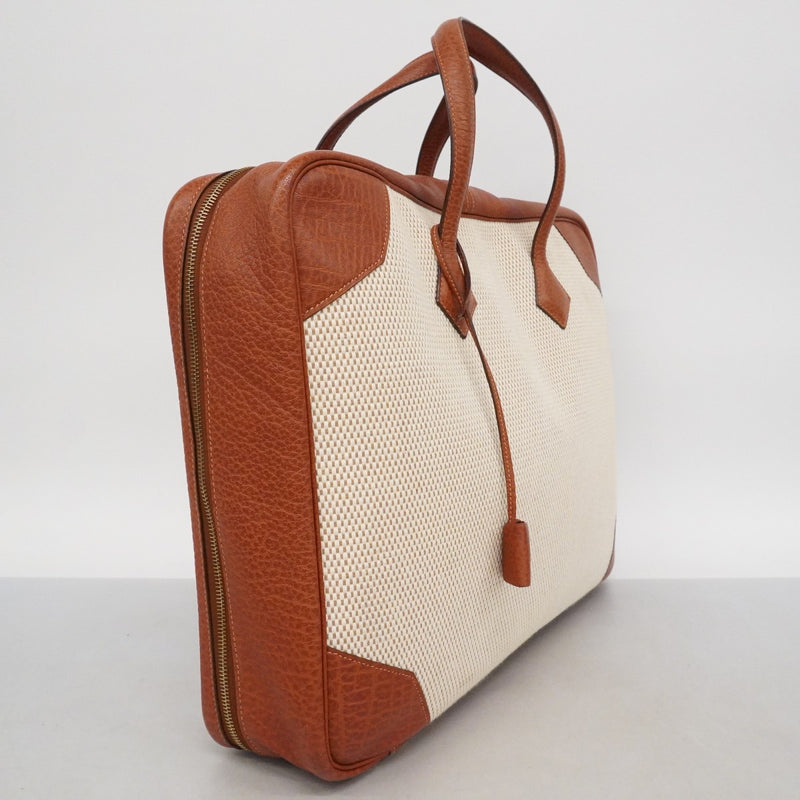 【6fd6000】エルメス ハンドバッグ ヴィクトリア45 トワルGM マロン ゴールド金具 □F刻印【中古】メンズ レディース ユニセックス