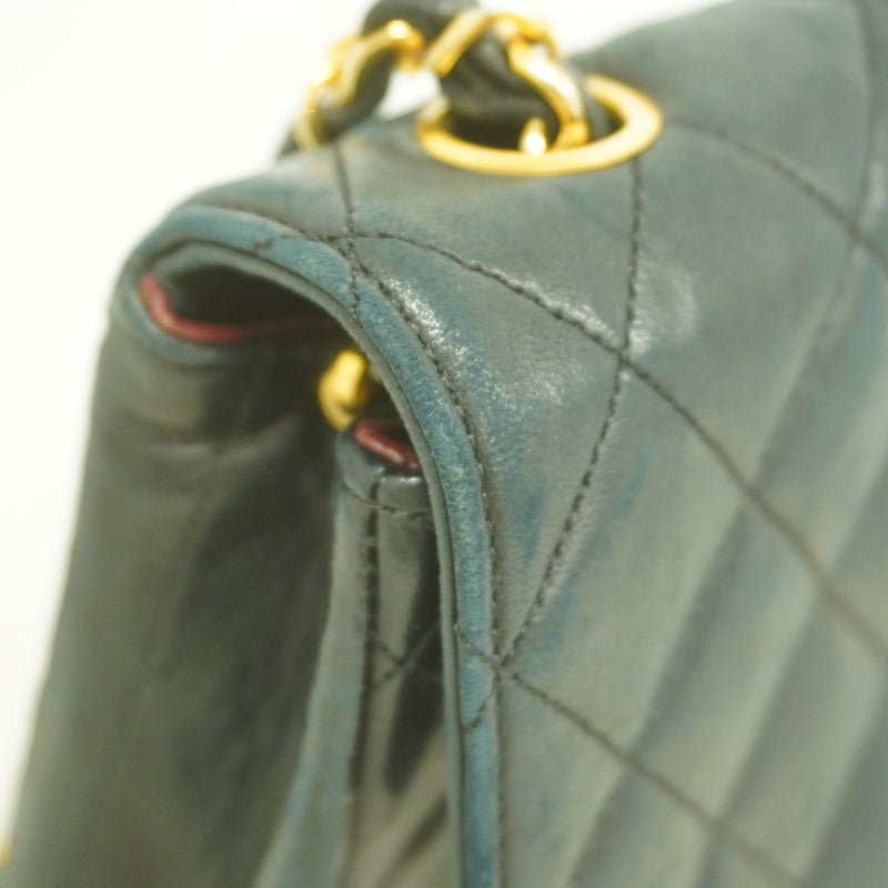 【6fd6018】シャネル ショルダーバッグ マトラッセ チェーンショルダー ラムスキン ブラック ゴールド金具【中古】レディース