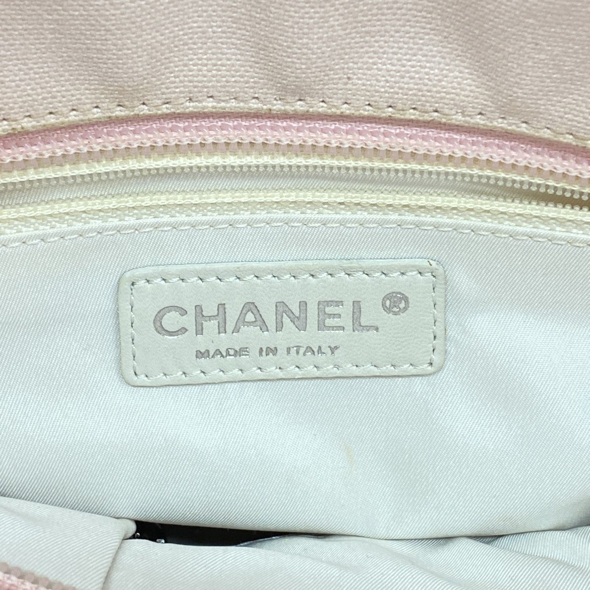 【6fd6039】シャネル トートバッグ パリビアリッツ キャンバス ピンク シルバー金具【中古】レディース
