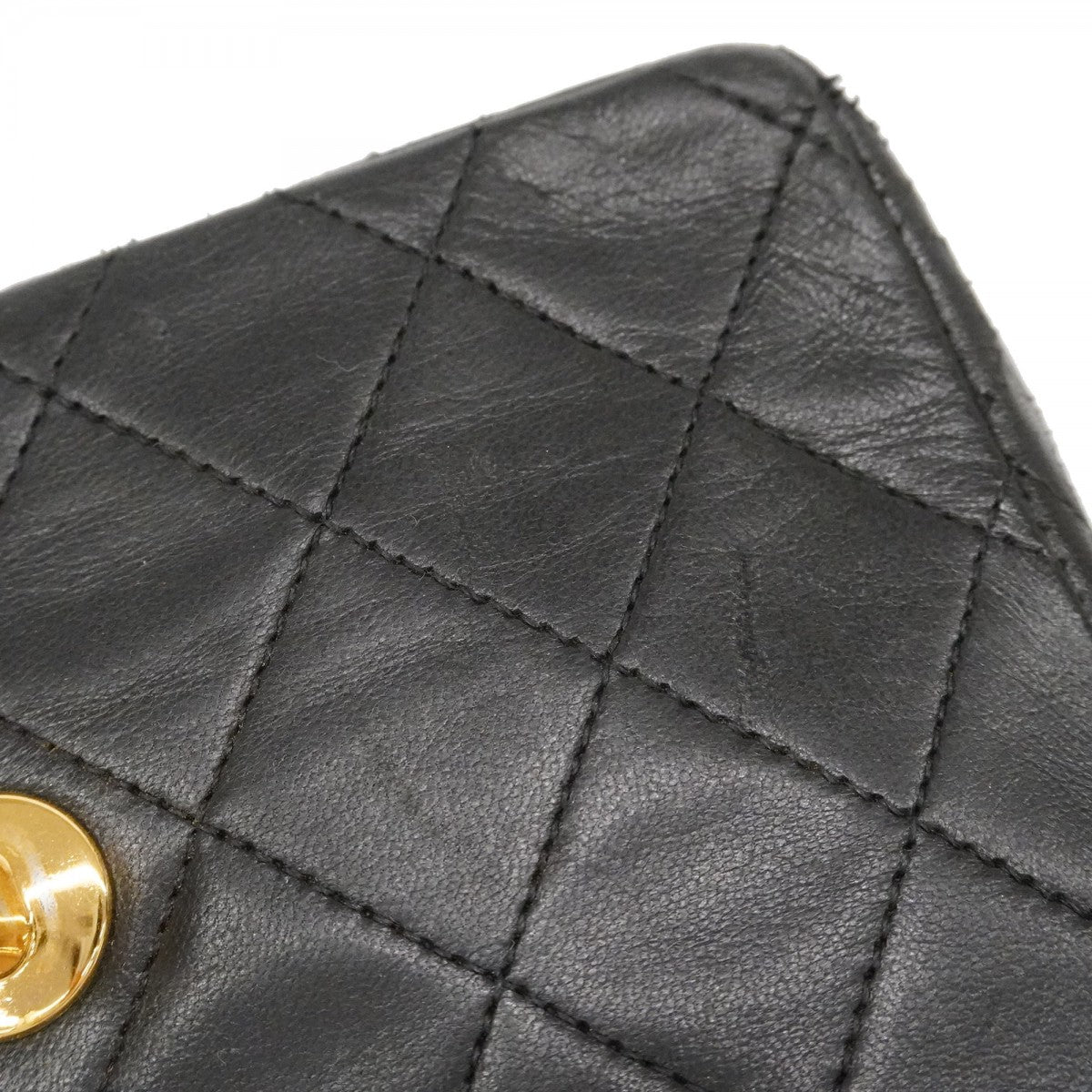 【6fd6051】シャネル ショルダーバッグ ミニマトラッセ チェーンショルダー ラムスキン ブラック ゴールド金具【中古】レディース