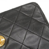 【6fd6051】シャネル ショルダーバッグ ミニマトラッセ チェーンショルダー ラムスキン ブラック ゴールド金具【中古】レディース