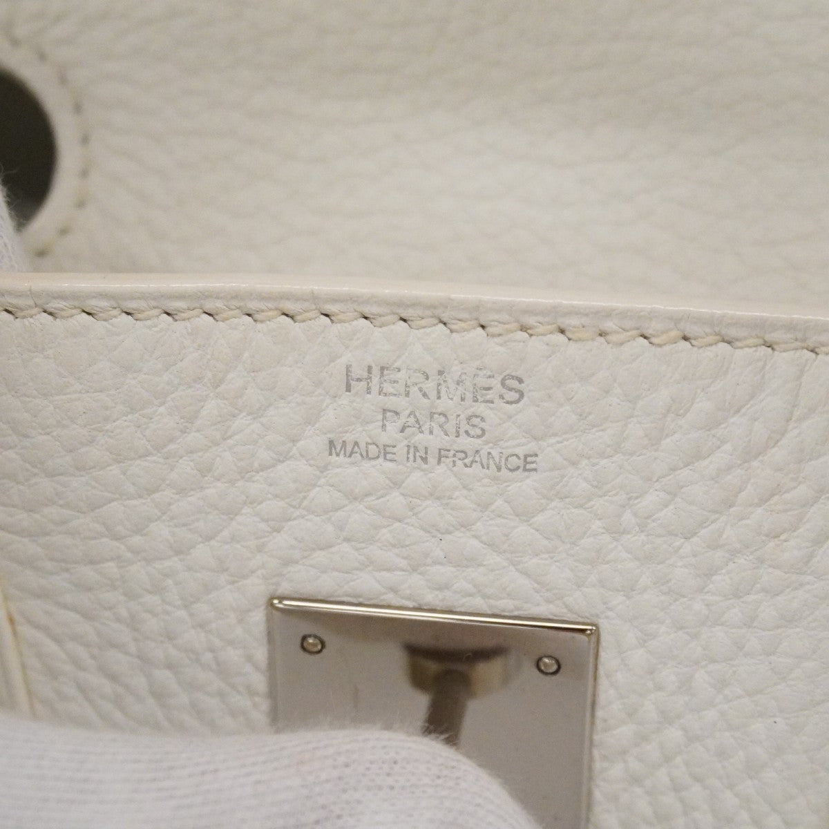 【6fd6056】エルメス ハンドバッグ バーキン30 トゴ ホワイト シルバー金具 □L刻印【中古】レディース