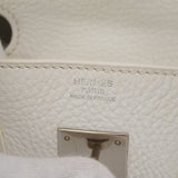 【6fd6056】エルメス ハンドバッグ バーキン30 トゴ ホワイト シルバー金具 □L刻印【中古】レディース