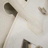 【6fd6056】エルメス ハンドバッグ バーキン30 トゴ ホワイト シルバー金具 □L刻印【中古】レディース