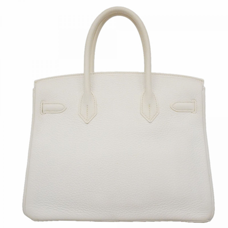 【6fd6056】エルメス ハンドバッグ バーキン30 トゴ ホワイト シルバー金具 □L刻印【中古】レディース