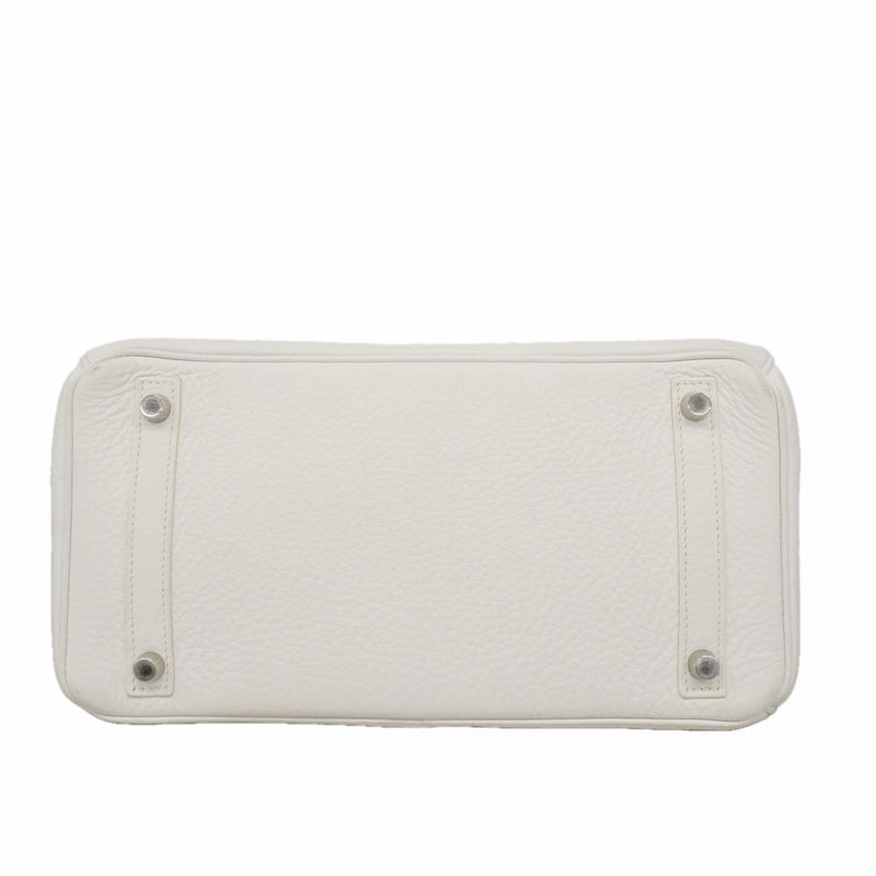 【6fd6056】エルメス ハンドバッグ バーキン30 トゴ ホワイト シルバー金具 □L刻印【中古】レディース