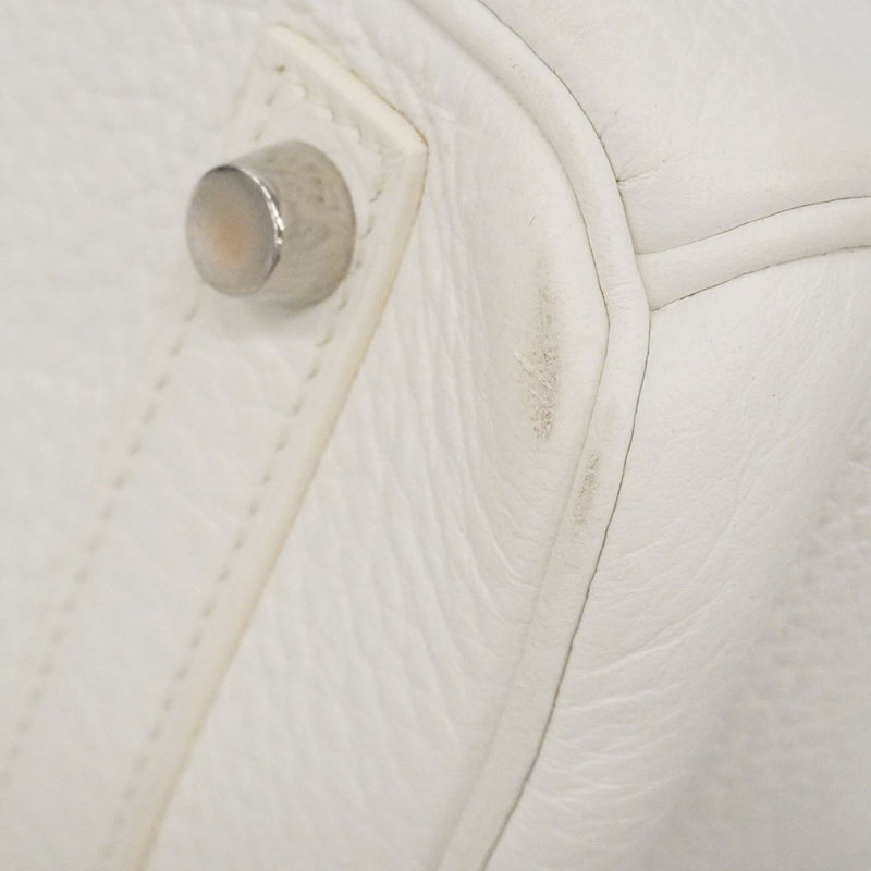 【6fd6056】エルメス ハンドバッグ バーキン30 トゴ ホワイト シルバー金具 □L刻印【中古】レディース