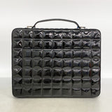 【6fd6057】シャネル ブリーフケース チョコバー パテントレザー ブラック シルバー金具【中古】メンズ レディース ユニセックス