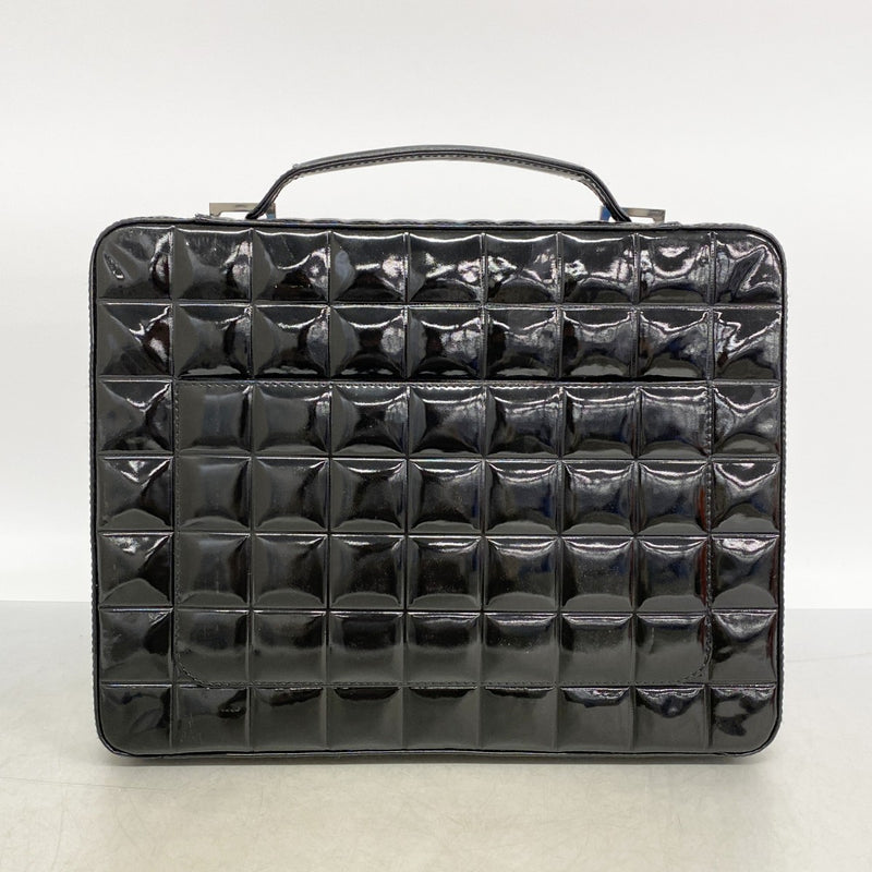 【6fd6057】シャネル ブリーフケース チョコバー パテントレザー ブラック シルバー金具【中古】メンズ レディース ユニセックス