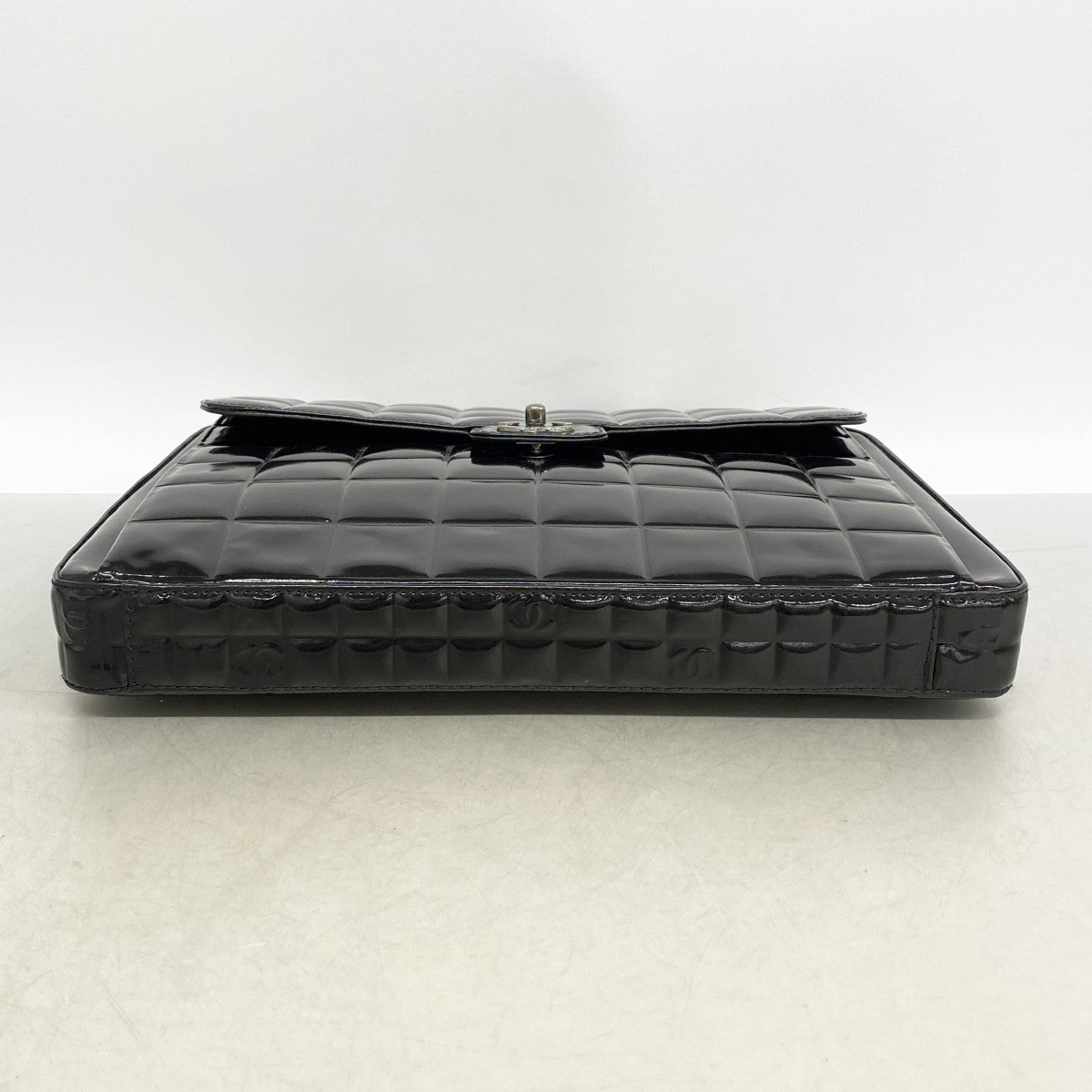 【6fd6057】シャネル ブリーフケース チョコバー パテントレザー ブラック シルバー金具【中古】メンズ レディース ユニセックス