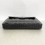 【6fd6057】シャネル ブリーフケース チョコバー パテントレザー ブラック シルバー金具【中古】メンズ レディース ユニセックス