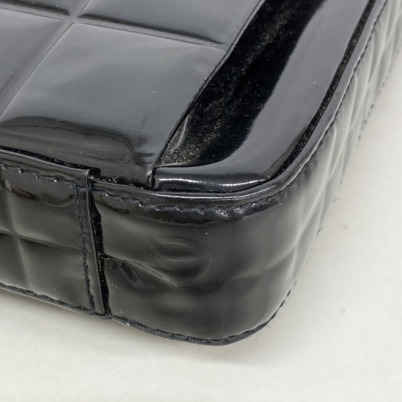 【6fd6057】シャネル ブリーフケース チョコバー パテントレザー ブラック シルバー金具【中古】メンズ レディース ユニセックス