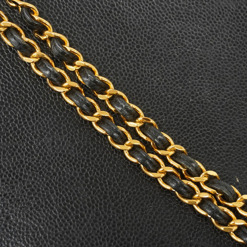 【6fd6067】シャネル ショルダーバッグ チェーンショルダー キャビアスキン ブラック ゴールド金具【中古】レディース