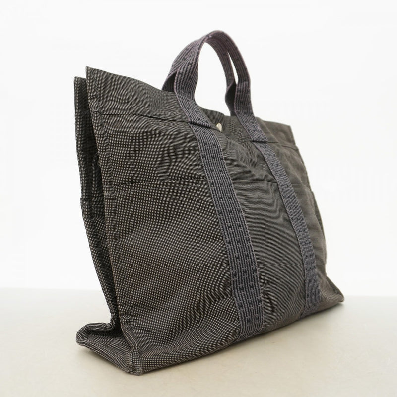 【6fd6068】エルメス トートバッグ エールラインMM キャンバス グレー シルバー金具【中古】メンズ レディース ユニセックス