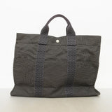 【6fd6068】エルメス トートバッグ エールラインMM キャンバス グレー シルバー金具【中古】メンズ レディース ユニセックス