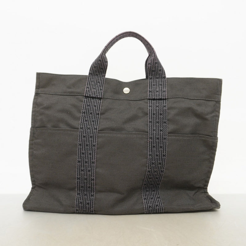 【6fd6068】エルメス トートバッグ エールラインMM キャンバス グレー シルバー金具【中古】メンズ レディース ユニセックス