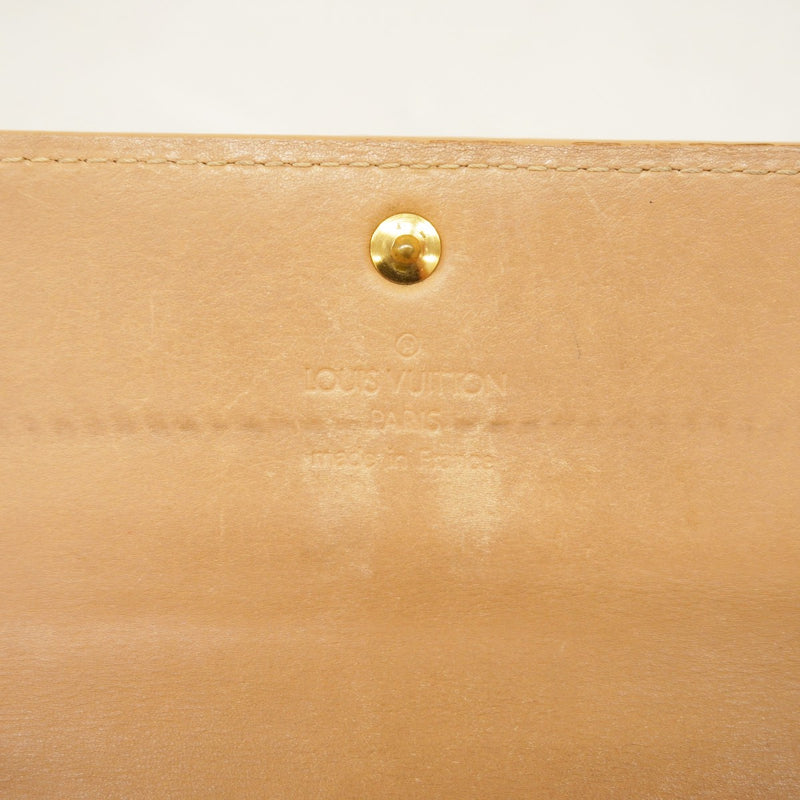 【6fd6075】ルイヴィトン 長財布 ヴェルニ ポシェットポルトモネクレディ M91380 ノワゼット【中古】レディース