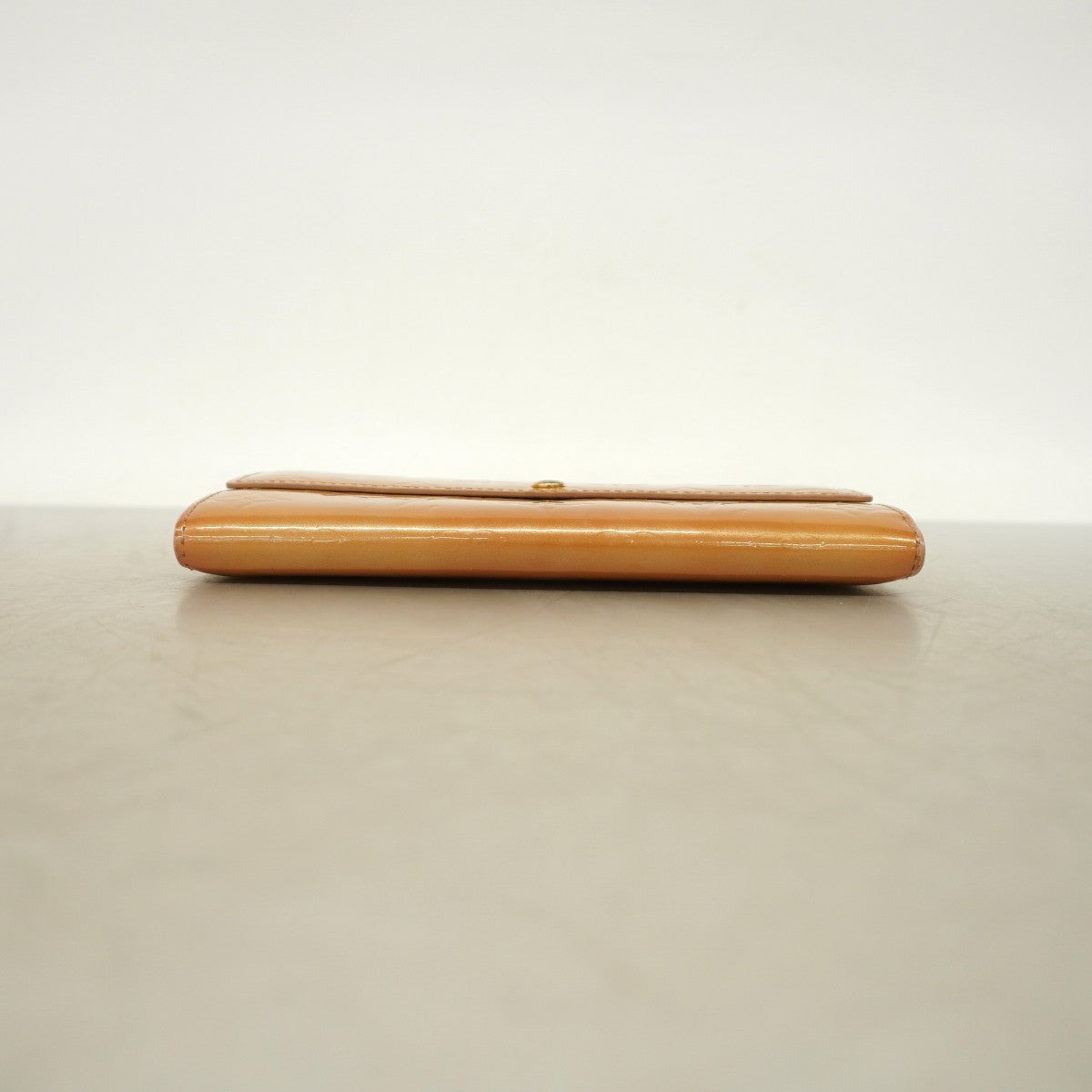 【6fd6075】ルイヴィトン 長財布 ヴェルニ ポシェットポルトモネクレディ M91380 ノワゼット【中古】レディース