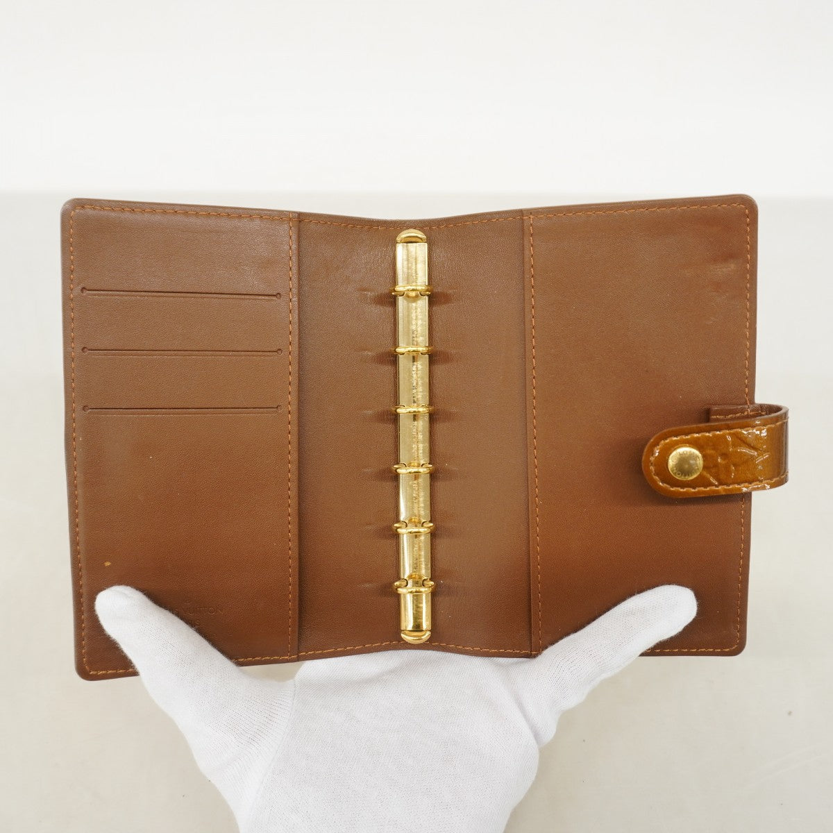 【6fd6076】ルイヴィトン 手帳カバー ヴェルニ アジェンダPM R21004 ブロンズ【中古】メンズ レディース ユニセックス