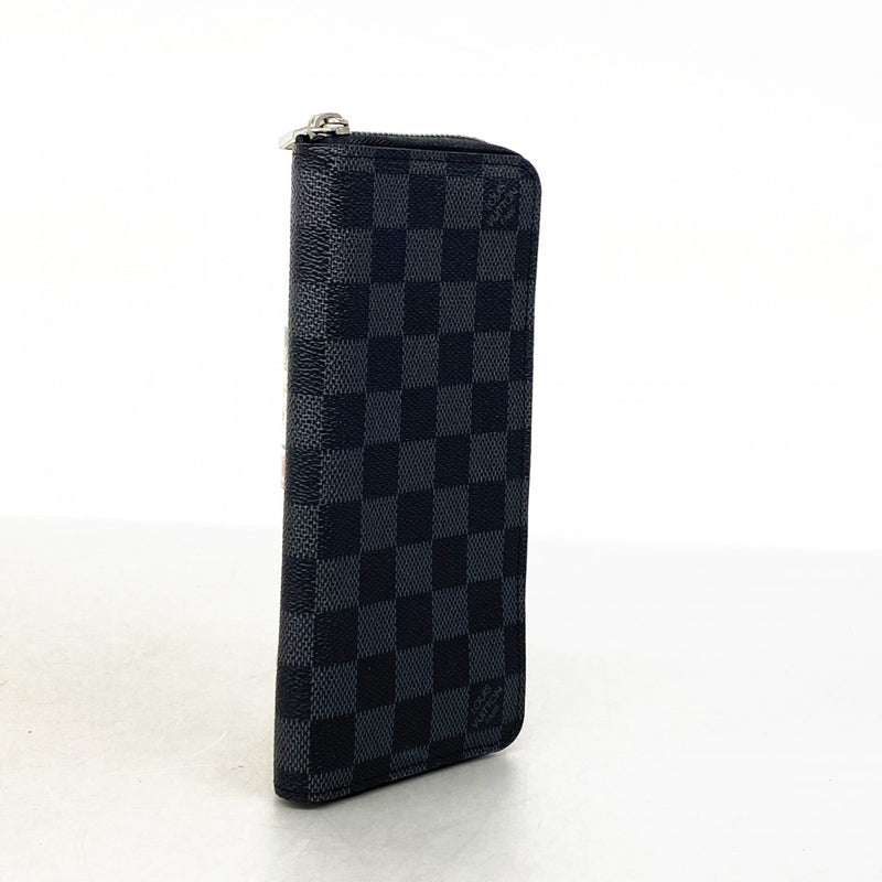 【6fd6089】ルイヴィトン 長財布 ダミエ・グラフィット ジッピーウォレットヴェルティカル N63095 ブラック グレー 旧型【中古】メンズ