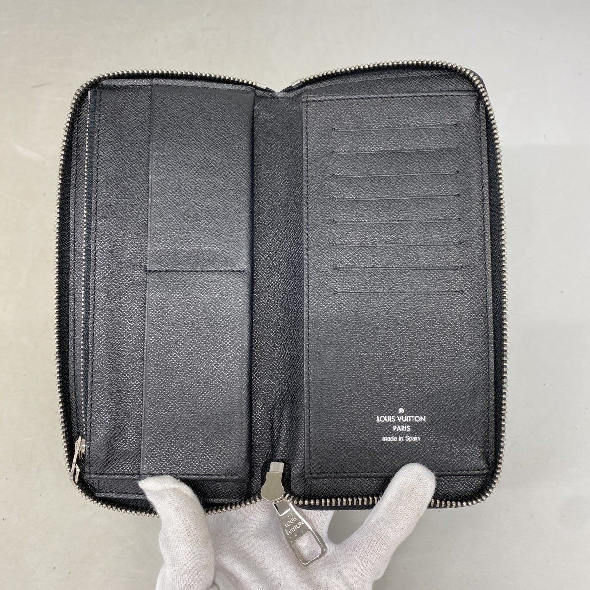 【6fd6089】ルイヴィトン 長財布 ダミエ・グラフィット ジッピーウォレットヴェルティカル N63095 ブラック グレー 旧型【中古】メンズ