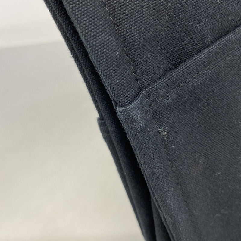 【6fd6098】エルメス トートバッグ ドーヴィルMM キャンバス ブラック シルバー金具【中古】メンズ レディース ユニセックス