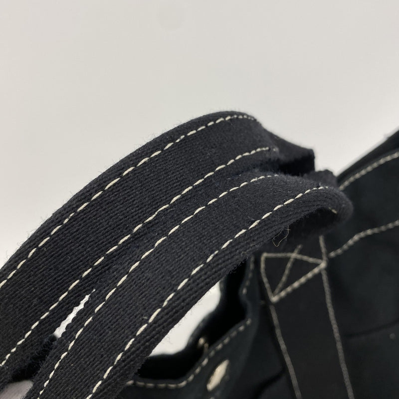 【6fd6098】エルメス トートバッグ ドーヴィルMM キャンバス ブラック シルバー金具【中古】メンズ レディース ユニセックス