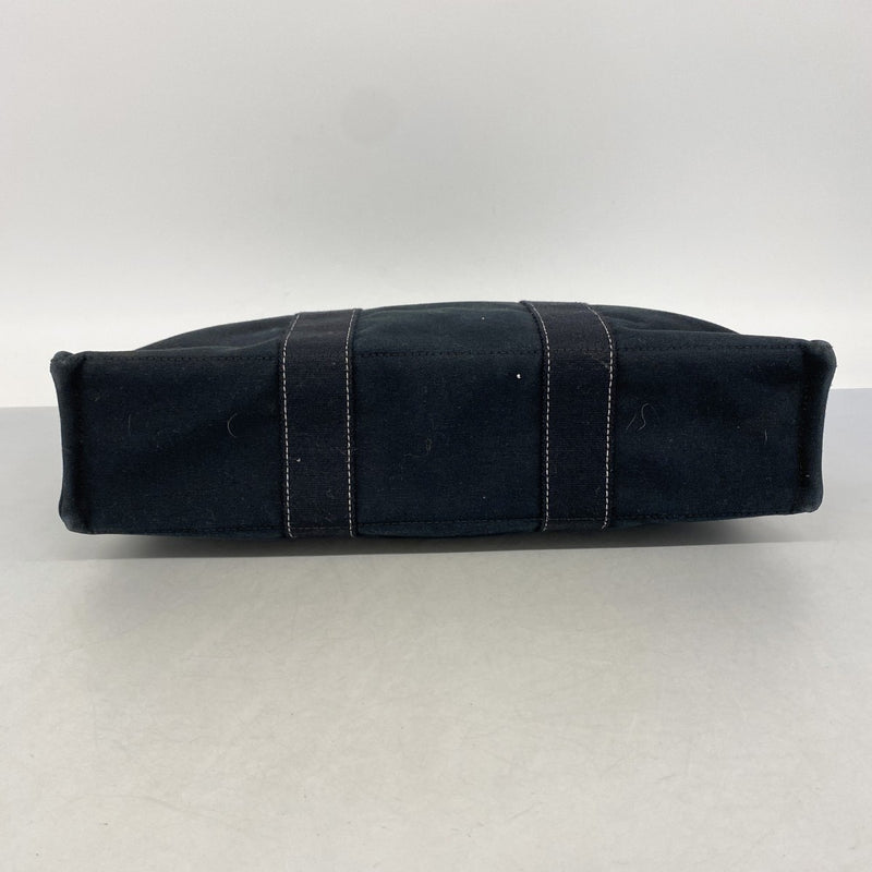 【6fd6098】エルメス トートバッグ ドーヴィルMM キャンバス ブラック シルバー金具【中古】メンズ レディース ユニセックス