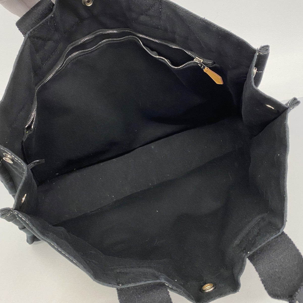 【6fd6098】エルメス トートバッグ ドーヴィルMM キャンバス ブラック シルバー金具【中古】メンズ レディース ユニセックス