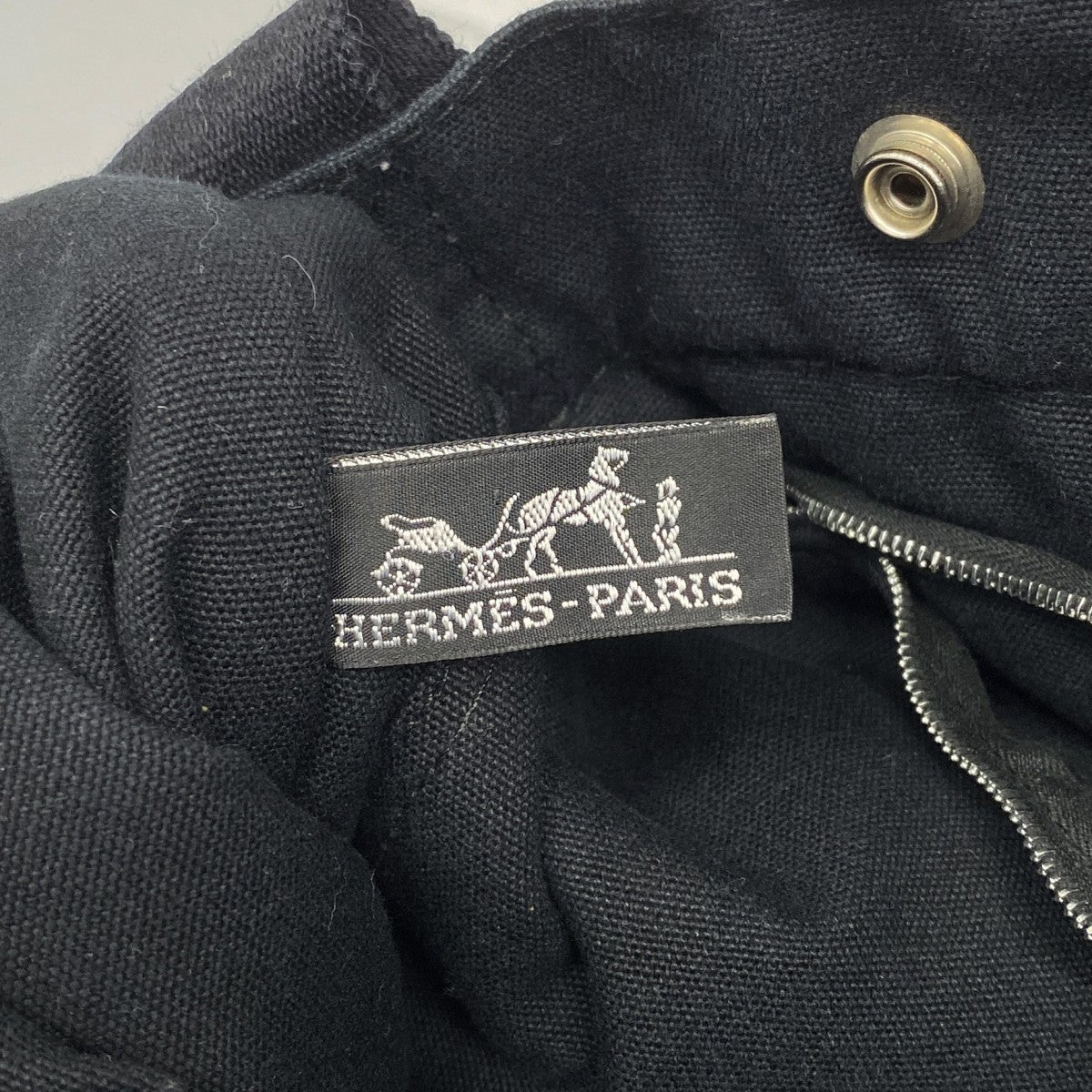【6fd6098】エルメス トートバッグ ドーヴィルMM キャンバス ブラック シルバー金具【中古】メンズ レディース ユニセックス