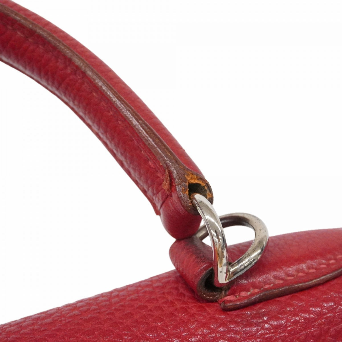 【6fd6109】エルメス ハンドバッグ ケリー32 トゴ ルージュカザック シルバー金具 □G刻印 2wayバッグ【中古】レディース