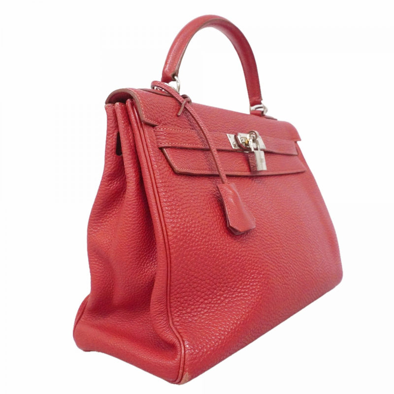 【6fd6109】エルメス ハンドバッグ ケリー32 トゴ ルージュカザック シルバー金具 □G刻印 2wayバッグ【中古】レディース
